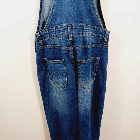 SHEIN, Denim Overalls, Size Medium, Slightly Distressed, Crop - Ankle - Picture 4 of 15